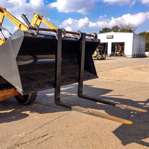 pallet forks backhoe skid steer|removable forks for loader buckets.